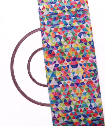 multi color geometric print digital silk fabric b127 5484